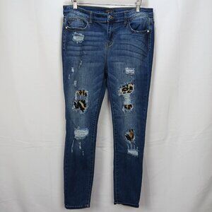 JUDY BLUE JUNIOR WOMEN BLUE STRETCH SKINNY FIT DENIM JEANS 13/31 (ACT 33X29)